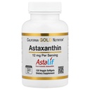 California Gold Nutrition Astaxanthin, Antioksidant Carotenoid, AstaLif ren islandsk biologisk aktiv 99% Isomer, 12 mg, 120 Veggie Softgels