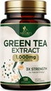 Grønn te ekstrakt kapsler 1000 mg - Standardisert 45% EGCG & 98% Polyfenoler - 3X Styrke Grønn te piller for naturlig energi - støtter hjerte helse, urte supplement, vegansk, ikke-GMO - 120 kapsler