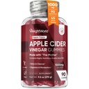 VektWorld Apple Cider Vinegar Gummies med Moren 1000mg - 90 Gummies - Lagt Vitamin B6, B12, B9 (Folsyre) & C for Detox, rengjøring, dialyse og metabolisme - Delicious Natural Apple Flavor
