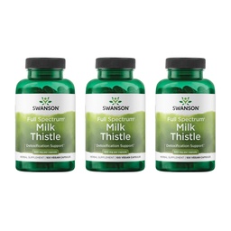 Swanson Milk Thistle - Herbal Liver Support Supplement - Naturlig formel som hjelper til å opprettholde generelle helse og velvære - (100 kapsler, 500 mg hver) 3 Pack