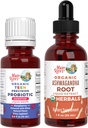 MaryRuth Organics Precision Probiotiske Drops For Tenåringer (Raspberry) & Ashwagandha Drops | USDA Organic | Vitaminer for Gut Helse, Relaxation, & Overordnet velvære | Vegansk, Ikke-GMO, Glutenfri