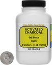 Aktivert Charcoal [C] 100% ACS Grade Course Granules 4 Oz i en rom-saver flaske USA