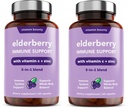 Vitamin Bounty Elderberry Immune Support - med sink, vitamin C & Echinacea, avansert 5-i-1 blanding, kraftig antioksidant, støtter hele kroppens balanse, ikke-GMO - 60 kapsler, 2 pakke