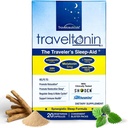 Reise Sleep Aid | Få Jet Lag Relief, Restorativ søvn, Immunstøtte | Fly, Hotel Essential | 5-i-1 Formula m/Melatonin, Ashwagandha, L-Theanine, GABA, Lemon Balm | 20 Kapsler | Blisterpakker