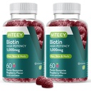 VITEEY Biotin Gummier for hår hud og negler - Biotin for hårvekst Gummier - 5000 mg - Vegan, Glutenfri, Ikke-GMO – 120 count