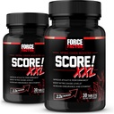 Force FACTOR Score! XXL, 2-Pack, Nitric Oxid Booster Supplement for menn med L-Citrulline, Black Maca, & Tribulus for å forbedre atletisk ytelse, øke utholdenhet, og støtte blodstrøm, 60 tabletter