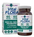 Vital Planet - Vital Flora menn 55+ Daily Probiotic, 60 milliarder CFU, 60 diverse strimler, 7 organiske prebiotika, immunstøtte, gass relief, kolon og digestive helseprobiotika for menn 30 kapsler