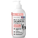 Wild Alaskan Salmon Fish Oil for hunder - 32 oz. av Fish Oil Formula - Pump Cap Flaske - Inneholder Omega-3 og 6, Vitamin D, EPA og DHA for sunn hud og Coat