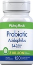Piping Rock Probiotic Acidophilus Kapsler for kvinner og menn | 3 milliarder levende kulturer | 120 piller | 14 Strains Supplement | Ikke-GMO, Glutenfri