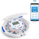 Live Fine Smart WiFi Automatisk Pill Dispenser Klar Lid | 28-dagers medisinorganisator opp til 9 doser per dag for omsorgsovervåking med låsnøkkel, lys/lyd alarmer for resepter og vitaminer