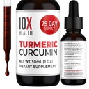 10X Helse Turmeric Curcumin Supplement med vitamin D3 & B12-30ml høy absorpsjon Turmeric Supplement for felles kosttilskudd for kvinner, immunitet og hjerte helse - Curcuma, Curcumin Supplements