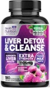Gentle Liver Cleanse Detox & Repair Formula - Advanced Liver Support Supplement med Silymarin Melk Thistle, Dandelion Root, Artichoke Extract, Turmeric, Choline, & Beetroot - 180 Veggie Kapsler
