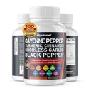 Cayenne Pepper Turmerisk Odorless hvitløk kanel Fenugreek Citrus Bergamot Artichoke Blåbær Grønn Te Svart Pepper - 150 Kapsler-laget i USA