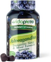 Ashwagandha Gummies, høy styrke Ashwagandha Root ekstrakt med magnesiumglycinat, Melatonin, B6, Valerian Root, GABA, Passion blomst for menn og kvinner. 60 Count 30 porsjoner av myVidaPure