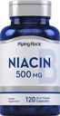 Piping Rock Niacin 500mg Flush | 120 kapsler ikke-GMO og Glutenfri Supplement