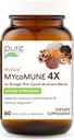 MYcoMune 4X Organic Mushroom Supplement - Reishi, Lion's Mane, Cordyceps, Chaga, Shiitake, Maitake for immunsystem, Combat Stress, Bygg energi ved ren essens - 60 Caps