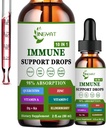 Zink Quercetin med Bromelain vitamin C D3 flytende dråper immun støtte med vitamin A K2 Echinacea klorofyll og eldrebær - 10 in1 immunforsvar faller kompleks for immunforsvar helse