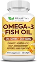 Omega 3 Fish Oil 3750mg Triple Strength ® EPA 1200mg + DHA 900mg Fettsyrer ® Fish Oil Omega 3 Supplement ® Fremmer sunn hjerte, immunsystem, øyne, hud og hjernefunksjon ® 180 Burpless Softgels