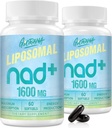 1600 MG Liposomal NAD+ Supplement, NAD+ Økning Supplement, Superior Absorpsjon, Vitamin B3 for aldring Forsvar, Lang levetid, Energi, Reparasjon, Ikke-GMO, 120 Softgels