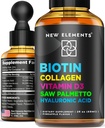 Flytende Biotin for hårvekst kvinner og menn 10000mcg | Biotin og kollagen kosttilskudd med såld Palmetto & hyaluronsyre | Biotin faller for hårvekst med vitamin D3 for hårhud og negler