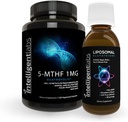 Intelligent Labs 2-i-1 Bundle av 500MG Liposomal Glutation (Liquid Antioksidant Supplement) og 1MG 5-MTHF Metylfolat som Quatrefolic Acid® (MTHFR Supplement for metyleringsstøtte)