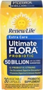 Renew Life Extra Care Digestive Probiotic Capsules, 50 milliarder CFU garantert, Daglig Supplement støtter immune, Digestive, Respiratorisk Helse(1) L. Rhamnosus GG, Dairy, Soya og Glutenfri, 30 Teller