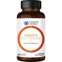 Vitamin World Digest-13 Multi-Enzyme, 1010mg Digestive Enzymer Blande med Amylase, Bromelain, Papain og Lipase for Digestion og Absorpsjon, Digestive Enzymer for Bloating & Gas, 60 Caplets