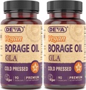 DEVA Vegan vitaminer, boreolje 500 mg, kilde til Omega-6 fettsyre GLA (Gamma linolenic Acid), kaldpresset og uraffinert, 90 tabletter (pakke av 2)