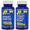 NATURAL STACKS Ginkgo Biloba + Lions Mane Mushroom Bundle - Fokus & minne støtte* - 120 Kapsler
