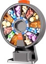 Zoksi Large Pill Organizer, Daglig Pill Box i 7 eller 14 dager, Veggmonterbar Pill Dispenser Hold for medisin, vitamin eller kosttilskudd, ukentlig Pill Case med enkel trykkknapp (Grey)
