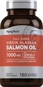 Piping Rock Wild Alaskan Salmon Fish Oil | 1000mg | 180 Softgels | Kosttilskudd for mennesker | Omega-3, EPA og DHA | Ikke-GMO og Glutenfri