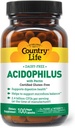 Land Life Acidophilus Probiotic Supplement for kvinner og menn - Gratis fra vanlige Allergener - 2,4 milliarder CFUs til å støtte Digestive Helse - Meier-fri, Ikke-GMO, 100 Vegan Kapsler