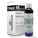 Waiora Essential Trace Minerals | Hjelp Replenish Lost/Desumated Mineral | 60+ Ionic Trace Minerals | Støtte kroppens vitale funksjoner, pH-balanse | Plus elektrolytter for Hydration (1 Bott / 48 server)