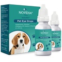 NOVEHA HydraPetTM Pink Eye Drops for hunder og katter | Smøring kunstige tårer med 2% natriumklorid, lindrer Corneal Edema & Kjæledyr tørr øye syndrom, irritert dyr øyer - 10 ml (pakke på 2)