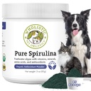 Wholistic Pet Organics Spirulina for hunder - 3 Oz - Støtter Sunn Immune System & Seasonal Allergi - Plant Basert Antioksidant Støtte for hjemmelaget mat - Organic Dog Food Toper - Nylaget i USA