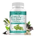 Organiske Oregano oljekapsler – 11-i-1 Blande med svart frøolje, eldrebær, hvitløk, olivenblad– magnesium og svart pepper for absorpsjon – immune, åndedrett og digestiv – vegansk, ikke-GMO, 120 Ct