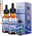 2 Pack NAD Kosttilskudd for kvinner og menn, NAD Nicotinamid Riboside Resveratrol 900mg & Quercetin, Niacin, kollagen, Biotin, flytende NAD Plus Supplement NR900 For anti-aldrings hud energi langvarig fokus