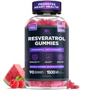 EFFEKTIV NUTRA Resveratrol Gummies 1500mg Sugar-fri Supplement for antioksidant støtte, immunisme, hjertehelse, og hjernefunksjon | 45-dagers forsyning, naturlig berry flavor, laget i USA (90 greve)
