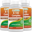 Beste Naturals B 100 Complex 120 tabletter (B Complex vitaminer) (120 greve (pakke på 3))