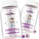 Inositol Gummies Myo-Inositol & D-Chiro Inositol Ideell 40:1 Ratio Inositol Supplement med Omega-3-vitamin D3 støtter sunn ovuleringssyklus Regularity Grape Flavor 2 Pakker