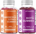 Vitamatisk Magnesium Gummies & Biotin Gummies - 60 Vegansk greve Hver