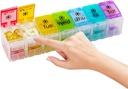 Stor pilleorganisator 7 dager med vår-åpn design-uke-pilleorganisator 2 ganger om dagen med PM store sammenligninger piller boks for kosttilskudd piller beholder for vitaminer medisin organisator