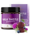 HERBAMAMA Melk Thistle Supplement - 1500mg Melk Thistle Seed Gummies for Liver Cleanse - Vegansk, ikke-GMO Liver Support med Silybum Marianum - 60 Pectin-basert Blåbær-Flavored Chews