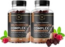 Mushroom Gummies | 10 Mushroom Supplement | 2 pakke | Tyrkia Tail, Chaga, Reishi, Cordyceps & Lions Mane Organic Mushroom Extracts, Nootropic Brain Booster for fokus, minne, klarhet, energi | 120ct