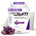 JYM Supplement Science Iso JYM Grape, 90 kalorier, 100% Whey Protein Isolate, null fett, null sukker, mikser klar, for kvinner og menn, 20 serveringer