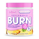 Obvi Collagenic Burn Powder | Multi-kollagen Peptid blanding med GBB, Ashwagandha & Grønn Kaffe | Pineapple Coconut, 25 serveringer