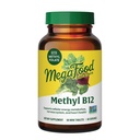MegaFood Methyl B12 - Vegan - Inkluderer Metyl Folat, Vitamin B12 & B6 - støtter cellulær energiproduksjon, nervesystem helse og kardiovaskulære funksjon - 60 tabletter