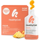Sunncell Focus & Remember, daglig flytende hjerne Supplement for fokus & minne - Nootropics Supplement for konsentrasjon og varsling med L-Theanine, Omega-3 & Taurin - 30 Gel-pakker