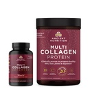 antikkens Nutrition Multi Collagen Avanserte kapsler, Muskel, 90 Antall + Multi Collagen Protein Powder, Unflavored, 45 Serveringer