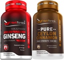 koreansk rød Panax Ginseng 1500mg - høy styrke Ginseng for energi, ytelse og immun støtte for menn og kvinner - ren ceylon cinnamon kapsler for forbedret velvære - 1500mg per servering